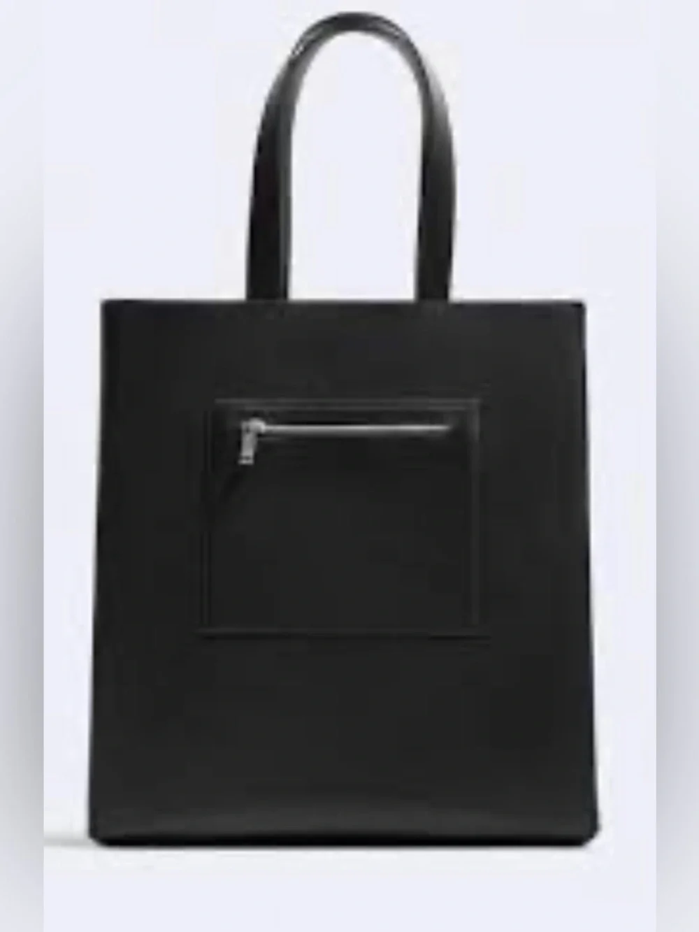 ZARA Black Structured Tote Bag Minimalist Monochrome Unisex Work Laptop Shopper